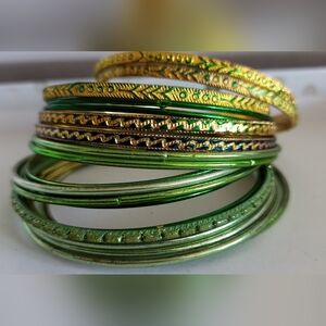 Green and Gold bracelets